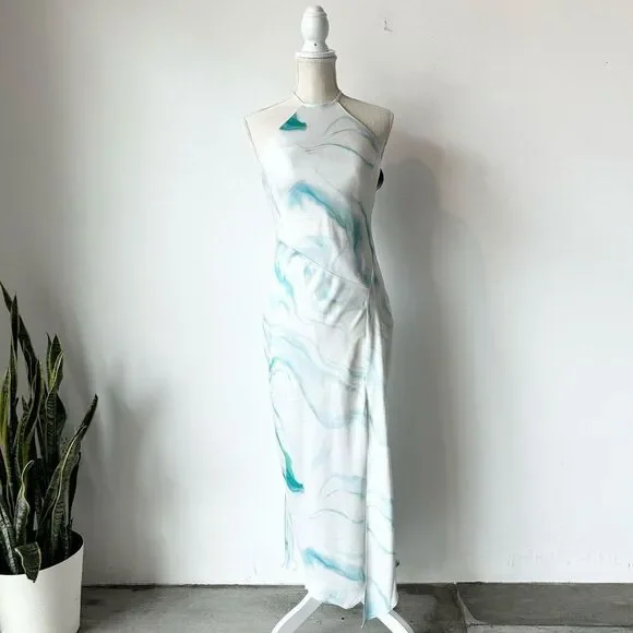 Express | Dresses | Xsexpresswhitebluw Marble Maxidress | Poshmark